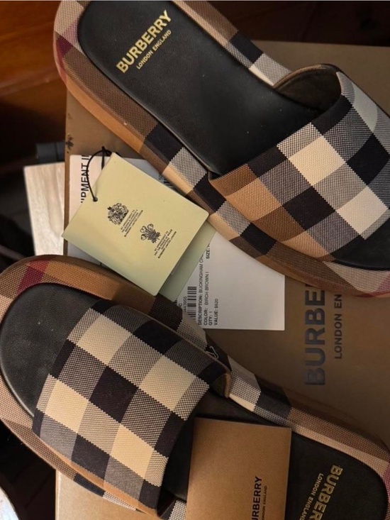 Burberry Shoes - AUTHENTIC Burberry Buckingham Check Platform Slide Sandals